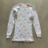 【Ladies】JC Penney 長袖サーマルシャツ 白ベース 花柄■ビンテージ オールド レトロ アメリカ古着 レディース 総柄 ロンT No.9