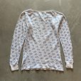 画像6: 【Ladies】UNKNOWN 長袖サーマルシャツ 白青 花柄■ビンテージ オールド レトロ アメリカ古着 レディース 総柄 ロンT No.7