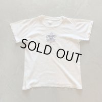 【Ladies】60s BSA ボーイスカウト 染み込みプリントTシャツ 白■ビンテージ オールド アメリカ古着 レディース オールコットン