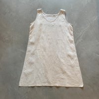 【Ladies】フランス 刺繍入り リネンワンピース チュニック アイボリー■ビンテージ アンティーク ヨーロッパ古着 レディース フレンチ 1