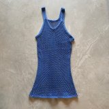 【Ladies】Crystal メッシュタンクトップ 青■ビンテージ オールド レトロ アメリカ古着 レディース コットン レイヤード