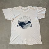 【L】80s USA製 マサチューセッツ州 SALEM 魔女と船 プリントTシャツ 白■ビンテージ オールド アメリカ古着 コットン マリン セーラー