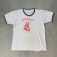 画像1: 【L】70s USA製 SHOW BOAT 船 プリント リンガーTシャツ 白■ビンテージ オールド アメリカ古着 USA製 マリン セーラー (1)