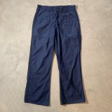 【W32-W33】70s USN ユーティリティ フレア トラウザーズパンツ ネイビー 紺■ビンテージ アメリカ古着 米軍 ベイカーパンツ ミリタリー