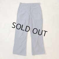 【W32-W33】70s USN ユーティリティ フレア トラウザーズパンツ ネイビー 紺■ビンテージ アメリカ古着 米軍 ベイカーパンツ ミリタリー