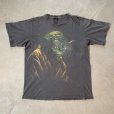 画像1: 【L/XL】90s USA製 スターウォーズ ヨーダ プリントTシャツ 黒フェード ブラック■ビンテージ オールド アメリカ古着 コットン 墨黒 (1)