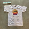 画像4: 【M/L】デッドストック 90s USA製「Stress Addict」ストレス中毒者 プリントTシャツ 白■ビンテージ アメリカ古着 シングルステッチ