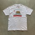 画像1: 【L】90s USA製 Hanes カリフォルニアリパブリック プリントTシャツ 白■ビンテージ アメリカ古着 ヘインズ コットン シングルステッチ 熊 (1)