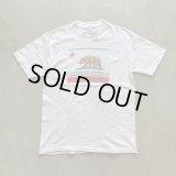 【L】90s USA製 Hanes カリフォルニアリパブリック プリントTシャツ 白■ビンテージ アメリカ古着 ヘインズ コットン シングルステッチ 熊