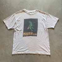 【XL】90s USA製 MAURIN QUINA グリーンデビル プリントTシャツ 白■ビンテージ アメリカ古着 Hanes ヘインズ コットン シングルステッチ