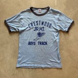 【Ladies】80s USA製 Russell ウイングフット リンガーTシャツ 青 杢ブルー■ビンテージ オールド アメリカ古着 ラッセル レディース