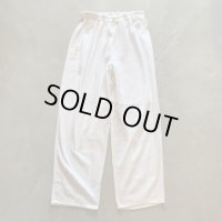 【Free W30〜】USA製 コットン ウエストゴム イージーパンツ ホワイト 白無地■ビンテージ オールド アメリカ古着 90s フリーサイズ