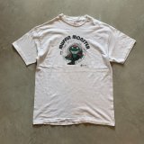 【L】90s Muffin Monster 両面プリントTシャツ 白■ビンテージ アメリカ古着 オールコットン シングルステッチ モンスター 企業