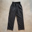 画像1: 【W28〜W32】カナダ製 chefwear ウエストゴム イージーパンツ ストライプ 黒白■ビンテージ オールド アメリカ古着 (1)