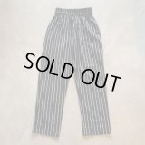 【W28〜W32】カナダ製 chefwear ウエストゴム イージーパンツ ストライプ 黒白■ビンテージ オールド アメリカ古着