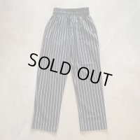 【W28〜W32】カナダ製 chefwear ウエストゴム イージーパンツ ストライプ 黒白■ビンテージ オールド アメリカ古着