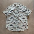 画像1: 【L】J.CREW カジキ コットン半袖シャツ 総柄■アメリカ古着 オールド ジェイクルー ボタンダウン 魚 (1)