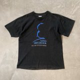 【S or Ladies】90s USA製 アルフレッド・ヒッチコック ムービー プリントTシャツ 黒■ビンテージ オールド アメリカ古着 コットン