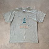 【L】90s Hanes プリントTシャツ グレー系 アースカラー■ビンテージ オールド アメリカ古着 アート コットン ヘインズ EXCEL エクセル