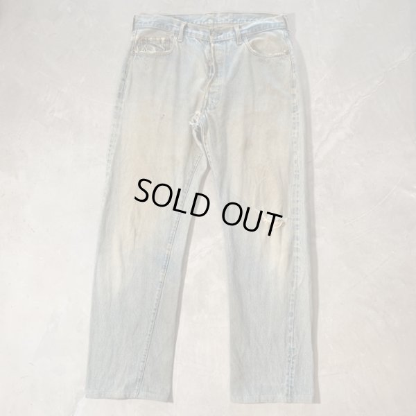 画像1: 【W36】ボロ 80s USA製 Levi's 501 赤耳 デニムパンツ ダメージ■ビンテージ アメリカ古着 リーバイス ジーパン オリジナル ジャンク