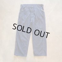 【W34】UNKNOWN デニム オレンジステッチ ペインターパンツ 青 濃紺■ビンテージ オールド アメリカ古着 70s ワークパンツ