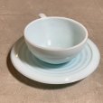 画像3: 【4.8cm】フランス製 ミルクガラス カップ＆ソーサー ライトブルー■ビンテージ アンティーク ヨーロッパ雑貨 ブロカント コーヒー No.2