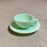 【3.8cm】DULCINE ミルクガラス デミタスカップ＆ソーサー■ビンテージ アンティーク フランス雑貨 ブロカント ジェダイ コーヒー No.1