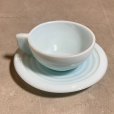 画像4: 【4.8cm】フランス製 ミルクガラス カップ＆ソーサー ライトブルー■ビンテージ アンティーク ヨーロッパ雑貨 ブロカント コーヒー No.2