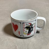 【6.8cm】昭和レトロ トランプ柄 マグカップ コップ■ビンテージ アンティーク 雑貨 魔女 ジョーカー エース No.3
