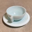 画像5: 【4.8cm】フランス製 ミルクガラス カップ＆ソーサー ライトブルー■ビンテージ アンティーク ヨーロッパ雑貨 ブロカント コーヒー No.1