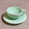画像1: 【4.8cm】フランス製 ミルクガラス カップ＆ソーサー■ビンテージ アンティーク ヨーロッパ雑貨 ブロカント ジェダイ コーヒー (1)