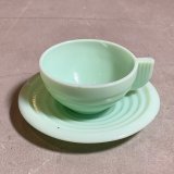 【4.8cm】フランス製 ミルクガラス カップ＆ソーサー■ビンテージ アンティーク ヨーロッパ雑貨 ブロカント ジェダイ コーヒー