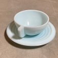 画像5: 【4.8cm】フランス製 ミルクガラス カップ＆ソーサー ライトブルー■ビンテージ アンティーク ヨーロッパ雑貨 ブロカント コーヒー No.2