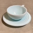 画像2: 【4.8cm】フランス製 ミルクガラス カップ＆ソーサー ライトブルー■ビンテージ アンティーク ヨーロッパ雑貨 ブロカント コーヒー No.2