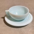 画像4: 【4.8cm】フランス製 ミルクガラス カップ＆ソーサー ライトブルー■ビンテージ アンティーク ヨーロッパ雑貨 ブロカント コーヒー No.1