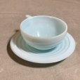 画像3: 【4.8cm】フランス製 ミルクガラス カップ＆ソーサー ライトブルー■ビンテージ アンティーク ヨーロッパ雑貨 ブロカント コーヒー No.1