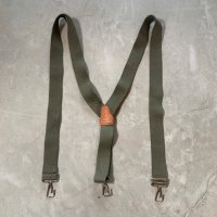 【Free】70s オランダ軍 Y型 サスペンダー■ビンテージ オールド アメリカ古着 レザー×ゴム フリーサイズ ミリタリー No.1