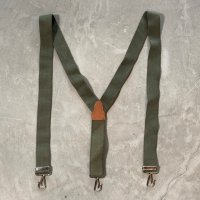 【Free】70s オランダ軍 Y型 サスペンダー■ビンテージ オールド アメリカ古着 レザー×ゴム フリーサイズ ミリタリー No.3
