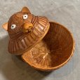 画像7: 【14.5cm】猫型 アニマルバスケットケース 箱■ビンテージ アンティーク レトロ アメリカ雑貨 ネコ キャット ラタン 籐編み