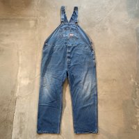 【W50】ROUND HOUSE デニム オーバーオール■ビンテージ オールド レトロ アメリカ古着 ラウンドハウス ワークウェア ビッグサイズ