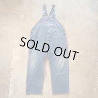 【W50】ROUND HOUSE デニム オーバーオール■ビンテージ オールド レトロ アメリカ古着 ラウンドハウス ワークウェア ビッグサイズ