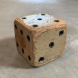 画像1: 【11.5cm】UNKNOWN ハンドメイド ウッド ダイス サイコロ オブジェ■ビンテージ アンティーク レトロ アメリカ雑貨 木製 フォークアート (1)