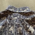 画像7: 【XL】90s Reyn Spooner プルオーバー 半袖アロハシャツ 紺 総柄■ビンテージ アメリカ古着 ビキニタグ レインスプーナー 裏刷り