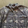 画像2: 【XL】90s Reyn Spooner プルオーバー 半袖アロハシャツ 紺 総柄■ビンテージ アメリカ古着 ビキニタグ レインスプーナー 裏刷り