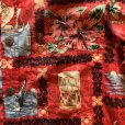 画像3: 【S/M】USA製 PARADISE BAY コットン 半袖アロハシャツ 赤 総柄■ビンテージ オールド アメリカ古着 花柄 ハイビスカス ハワイ