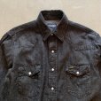 画像2: 【M】90s-2000s Wrangler ブラックデニム 長袖ウエスタンシャツ 黒■ビンテージ オールド アメリカ古着 ラングラー カウボーイ ロデオ