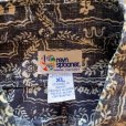 画像4: 【XL】90s Reyn Spooner プルオーバー 半袖アロハシャツ 紺 総柄■ビンテージ アメリカ古着 ビキニタグ レインスプーナー 裏刷り