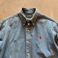 画像2: 【S/M】90s POLO COUNTRY 長袖デニムシャツ 青■ビンテージ オールド アメリカ古着 ポロカントリー ラルフローレン ボタンダウン