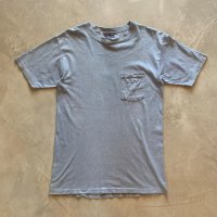 【M】90s USA製 Columbia ポケットTシャツ スモーキーブルー■ビンテージ オールド アメリカ古着 コロンビア コットン シングルステッチ