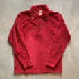 画像4: 【M/L】70s USA製 ELLMAR パイル地 長袖ポロシャツ えんじ 赤系■ビンテージ オールド レトロ アメリカ古着 ロンT 80s